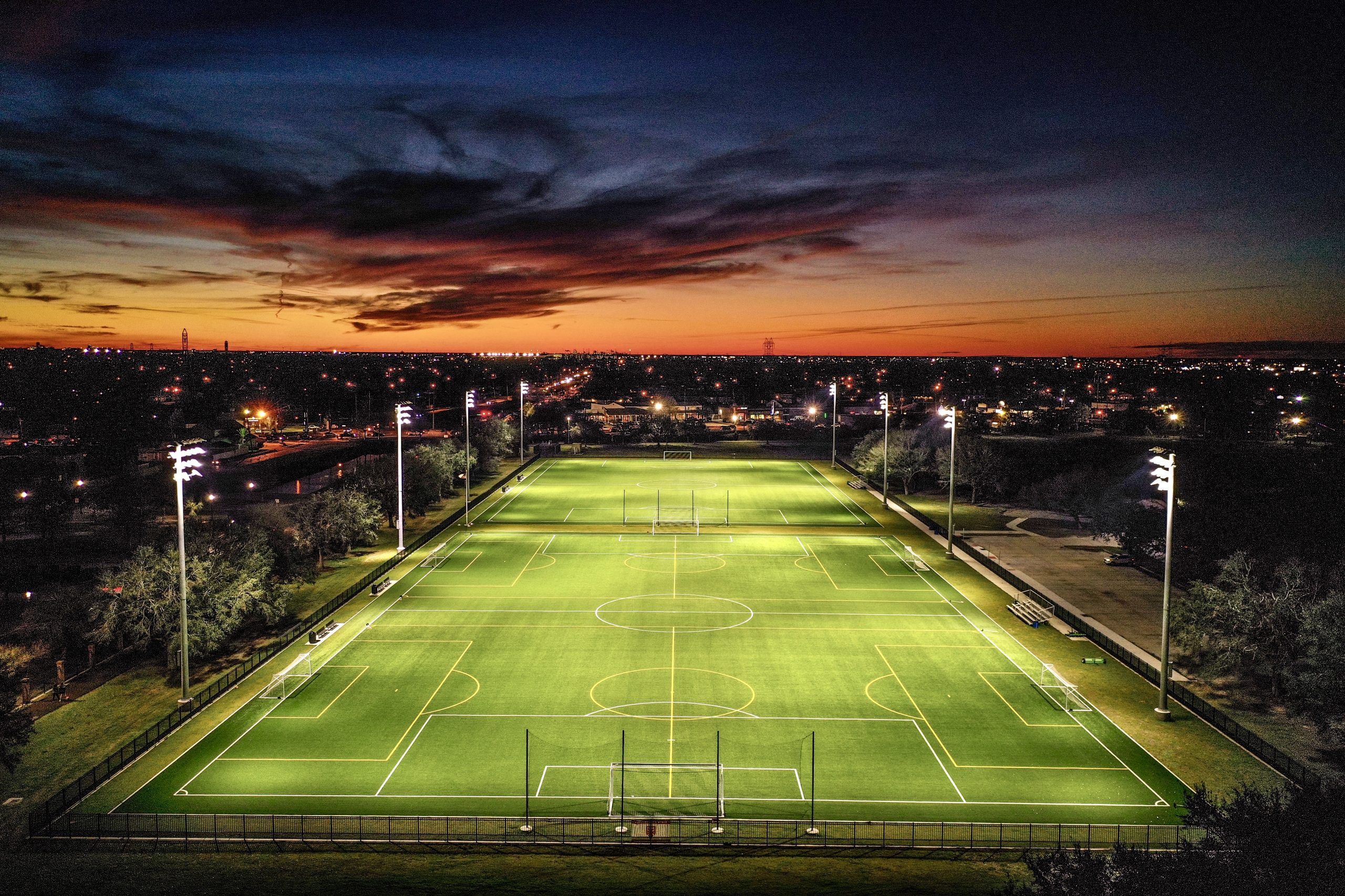 2021 Award for two FIFA Certified turf fields and CLIR Series lighting system, with GeoSurfaces.com